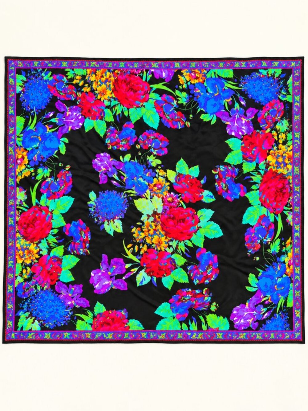 Liz Claiborne Black & Red Floral Print Scarf
